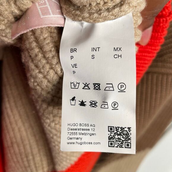 BOSS HUGO BOSS Womens Falisha Turtleneck Sweater S Colorblock Wool Chunky Knit - Picture 4 of 4